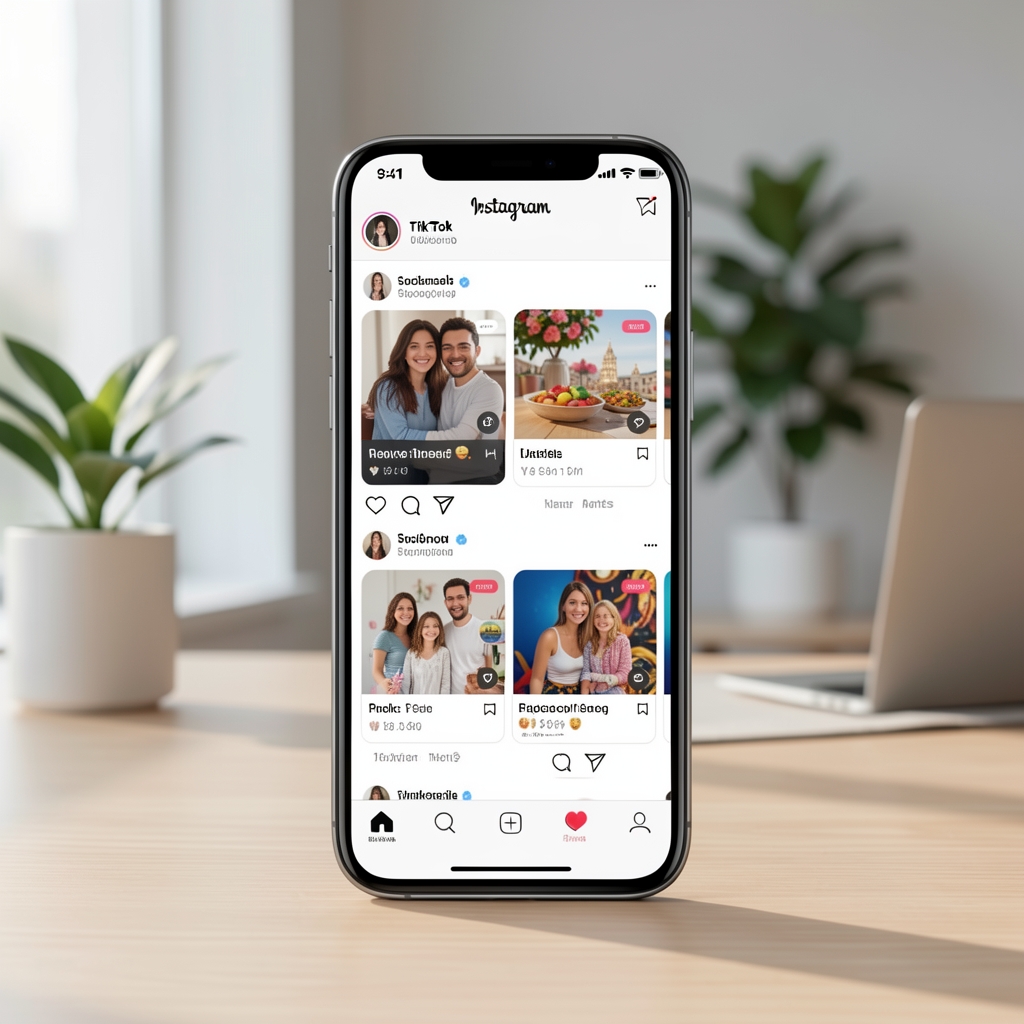 Influencer koji fotografiše modnu kolekciju za Instagram prodaju u studijskom ambijentu sa profesionalnom rasvjetom i neutralnom pozadinom